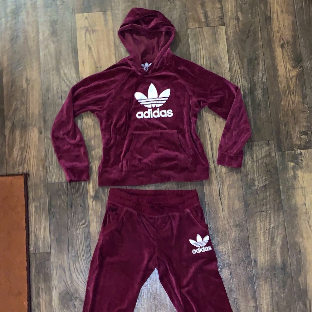 Adidas Logo Velour Tracksuit